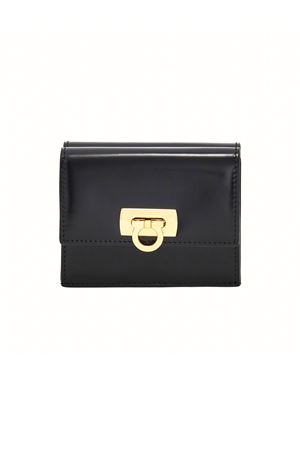 Black shine calf leather wallet FERRAGAMO | 0760658NERO