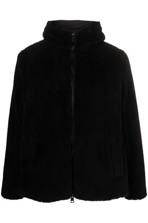 Black cotton felted hooded jacket HERNO | PA000123U125369300