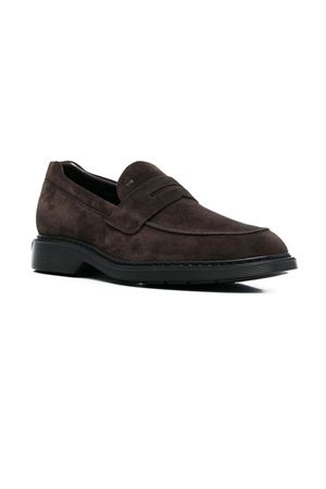 mocassino in pelle marrone HOGAN | HXM5760DU50HG0S807