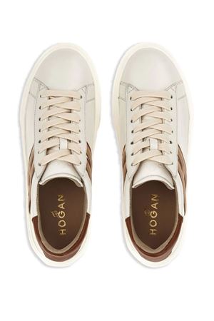 beige leather sneakers HOGAN | HXW3650J310LE90BAL