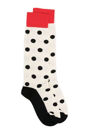 White polka dot-print ribbed socks MARNI | SKMC0173Q0UFC146DOW03