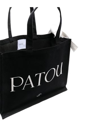 Black cotton-blend logo-print tote bag PATOU | AC0240076999B