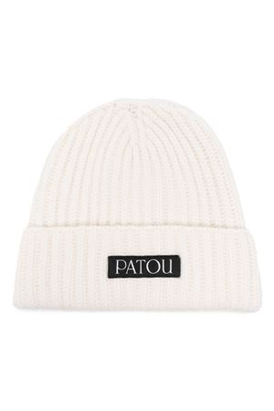 White and black wool-cashmere blend beanie PATOU | AC0508064009A