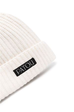 White and black wool-cashmere blend beanie PATOU | AC0508064009A