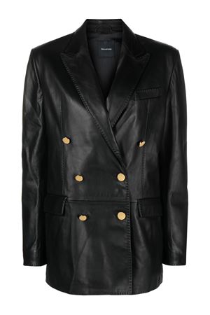 Black leather Josie blazer TAGLIATORE | JOSIECHI2302BLACK