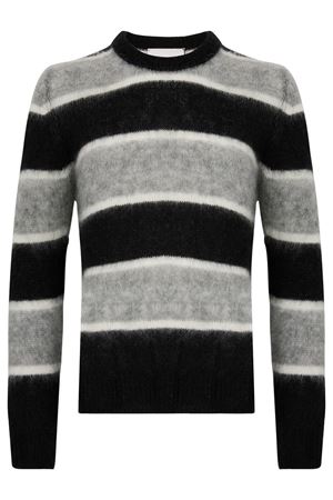 Black and grey wool striped sweater AMARANTO | B9S0020SV426