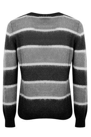 Black and grey wool striped sweater AMARANTO | B9S0020SV426