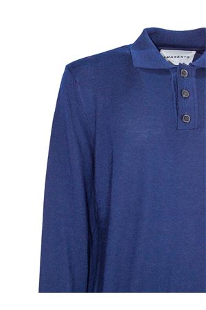 Maglia polo in lana blu AMARANTO | B9S0038SU88M