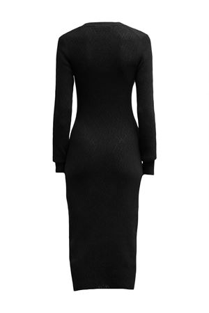 Abito midi nero in lana di cotone AMI | FDR235.KN0049001