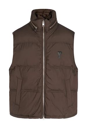 Brown puffer gilet AMI | HJK703PA0009221