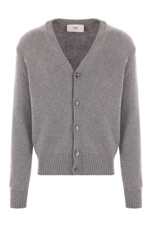 Cardigan in misto cashmere-lana grigio AMI | HKC157005052