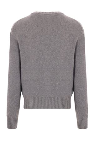 Cardigan in misto cashmere-lana grigio AMI | HKC157005052