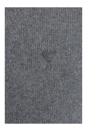 Cardigan in misto cashmere-lana grigio AMI | HKC157005052