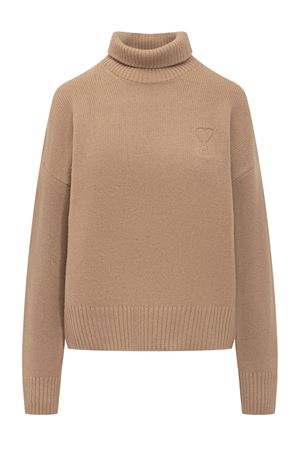 Beige wool-cashmere blend jumper AMI | UKS444KN0028264