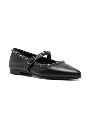 Black calf leather ballerina shoes ASH | BEATNIK02BLACK