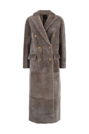 Cappotto in shearling doppiopetto grigio talpa BLANCHA | 24117301