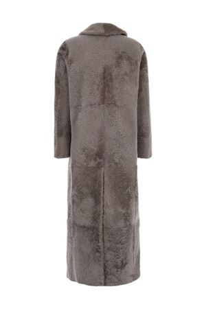 Cappotto in shearling doppiopetto grigio talpa BLANCHA | 24117301