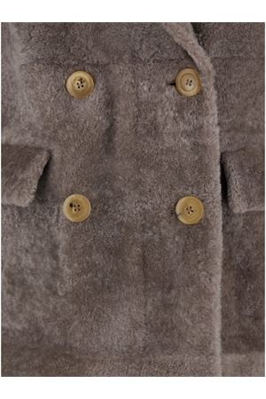 Cappotto in shearling doppiopetto grigio talpa BLANCHA | 24117301