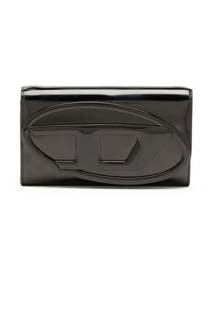 Black 1Dr mirrored leather wallet DIESEL | X09809PS202T8013