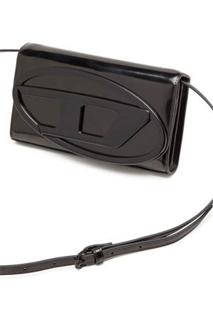 Black 1Dr mirrored leather wallet DIESEL | X09809PS202T8013