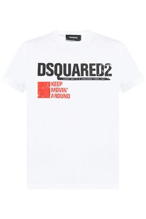 T-shirt in cotone bianco ottico DSQUARED | S71GD1462S24662100