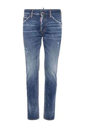 Blue cotton washed skinny jeans DSQUARED | S71LB1442S30309470