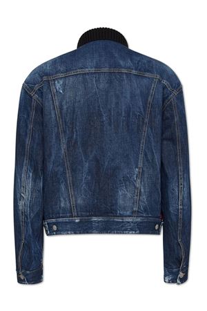 Giacca denim in denim di cotone blu DSQUARED | S74AM1495S30309470