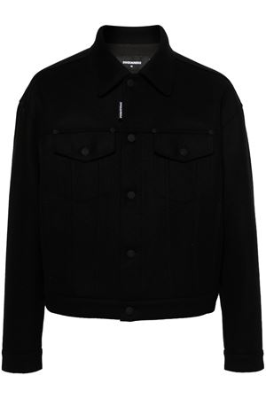 Black virgin wool blend shirt jacket DSQUARED | S74AM1537S53003900