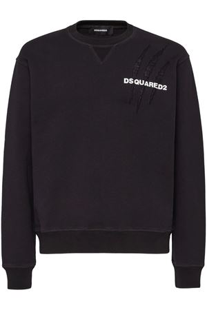 Black cotton sweatshirt DSQUARED | S74GU0804S25551900