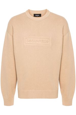 Sand beige cotton sweater DSQUARED | S74HA1475D13029110