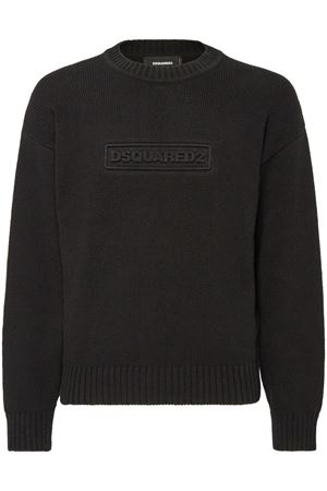 Maglione in cotone nero DSQUARED | S74HA1475D13029900