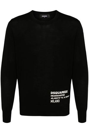 Maglione Ceresio 9 in lana nero DSQUARED | S74HA1482D13026900