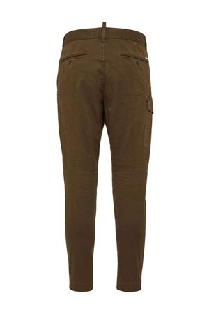 Coffee brown cotton cargo trousers DSQUARED | S74KB0818S39021697