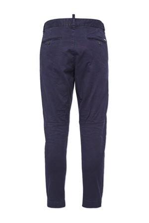 Blue Stretch Cotton Chinos Trousers DSQUARED | S74KB0819S39021476