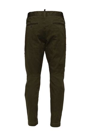 Dark green cotton blend Sexy tapered chino trousers DSQUARED | S74KB0819S39021697