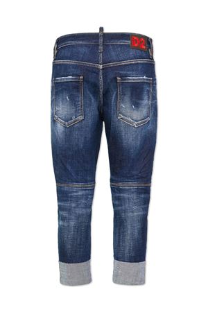 Jeans dritti Bro Jean in cotone elasticizzato blu DSQUARED | S74LB1590S30664470