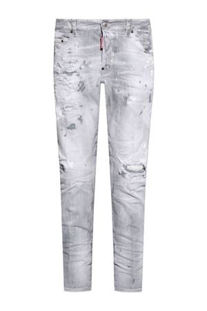 Jeans Skater in denim di cotone grigio chiaro DSQUARED | S74LB1598S30260852