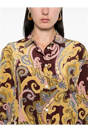 Bordeaux red and multicolour silk shirt ETRO | WRIA0013AK546X0826