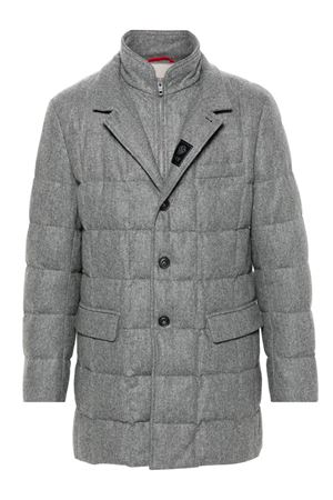 Cappotto monopetto in lana vergine grigio FAY | NAM37490530WGZB605