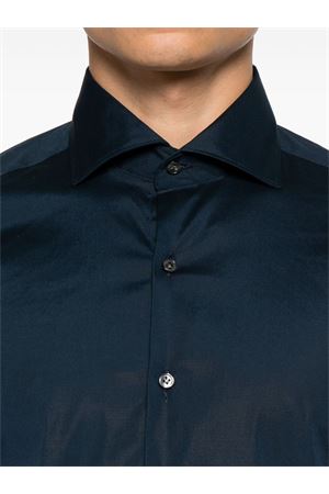 Navy blue cotton blend shirt FAY | NCMA149259SORMU807