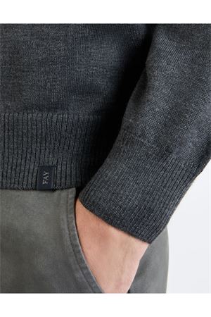 Pull in maglia di lana merino grigia FAY | NMMC1492420CQTB800