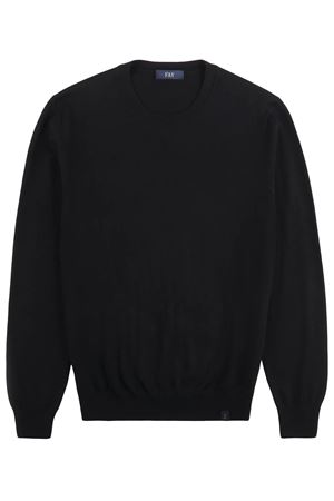 Jumper in black merinos wool knit FAY | NMMC1492420CQTB999