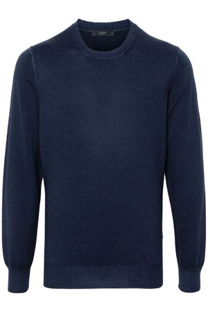 Maglione in lana vergine blu FAY | NMMC149249TCQRU801