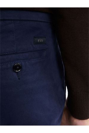 Pantaloni dritti in cotone blu navy FAY | NTM8649187TQGGU810