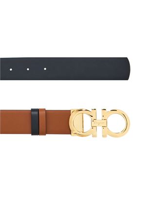 Reversible brown and black Gancini belt FERRAGAMO | 0674471SELLA