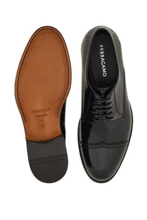 Black calf leather Derby shoes FERRAGAMO | 0773610NERO