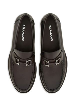 Brown calf leather Gancini loafers FERRAGAMO | 0774449TMORO