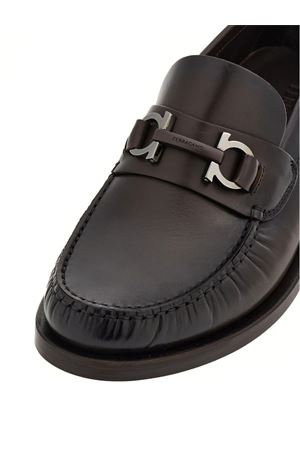 Brown calf leather Gancini loafers FERRAGAMO | 0774449TMORO