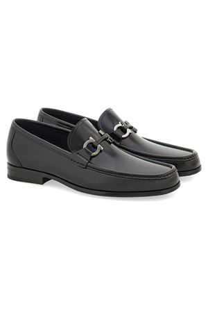 Black brushed calf leather loafer FERRAGAMO | 0774495NERO