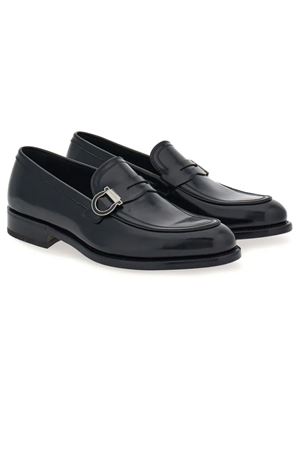 Black calf leather Gancini loafers FERRAGAMO | 0774508NERO